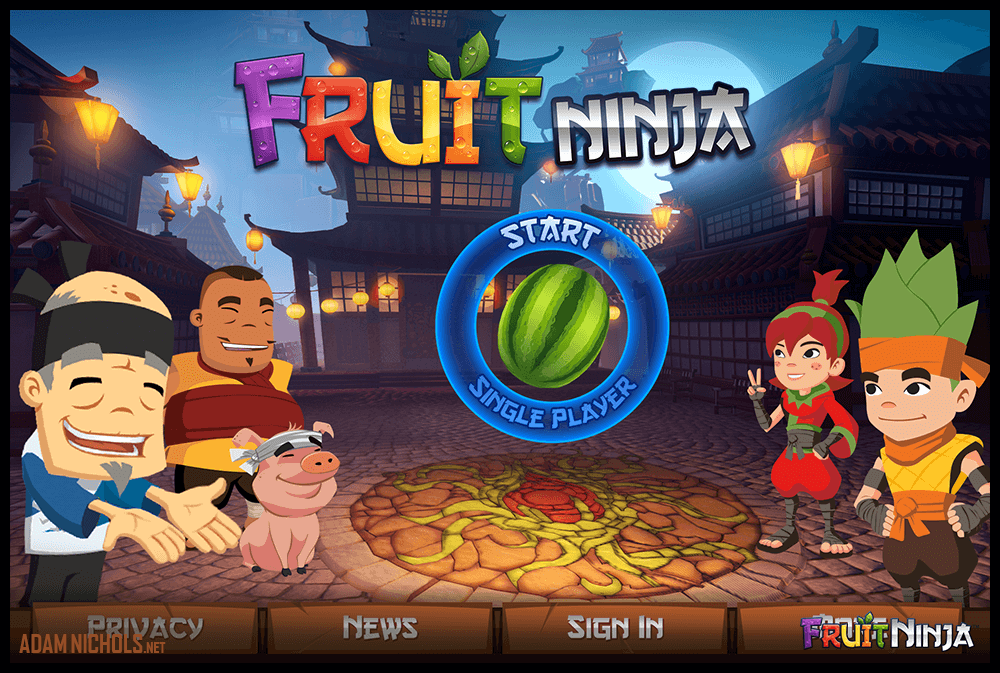 Fruit Ninja - UI Design: Landing Screen
