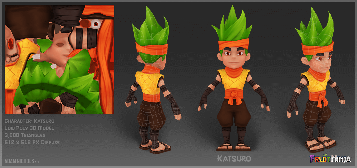 Fruit Ninja - Katsuro 3D Low Poly Character Asset