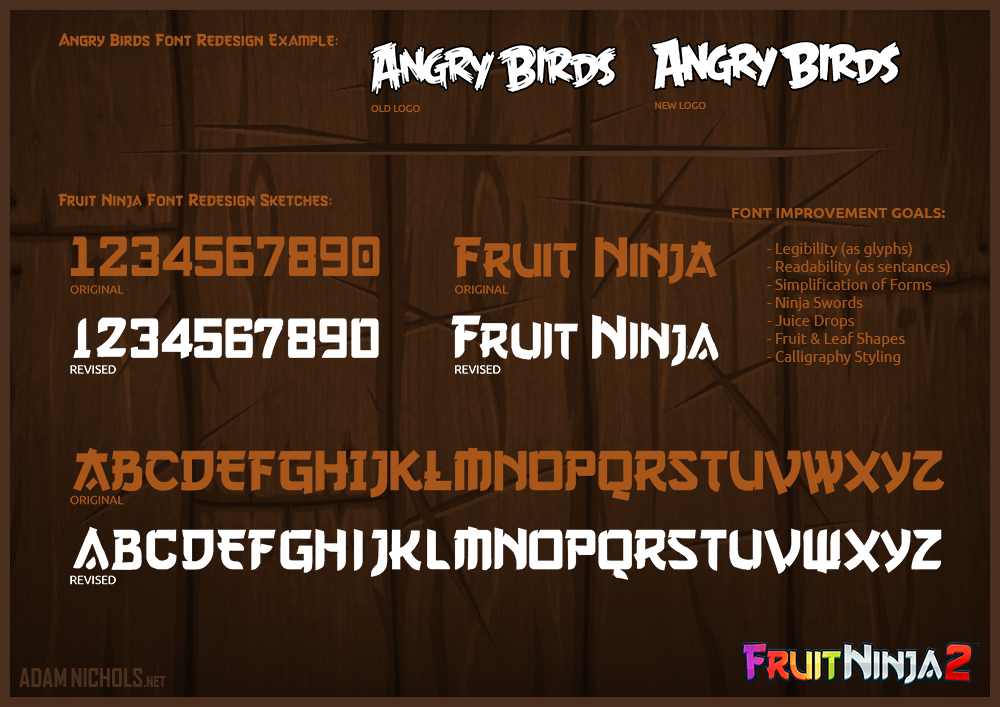 Fruit Ninja 2 - Font Concept Sketches