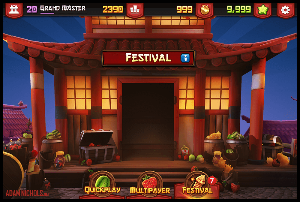 Fruit Ninja 5th Anniversary Update - UI: Festival Screen
