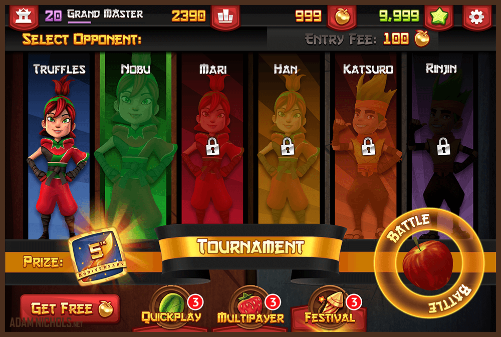 Fruit Ninja 5th Anniversary Update - UI: Pre-Game Screen