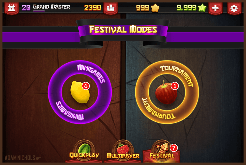 Fruit Ninja 5th Anniversary Update - UI: Tournament Mode Select Screen