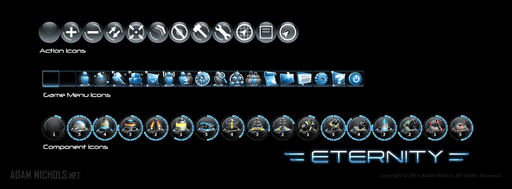Eternity HUD Icons and UI Design